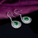 18Kt White Gold 2.02ct Emerald Earrings with Diamonds