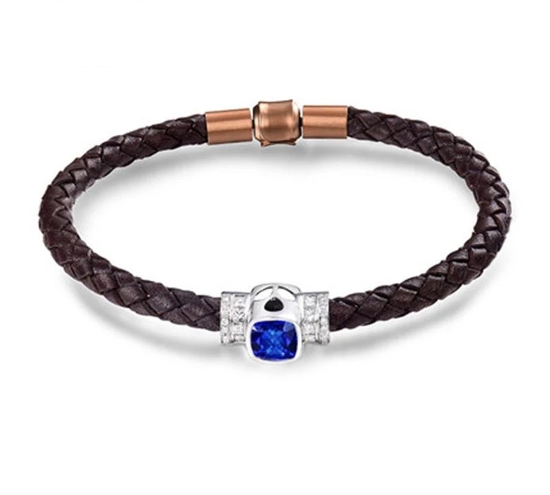 18Kt White Gold 2.50 ct Tanzanite Bracelet with Diamonds (Unisex)