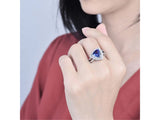 18Kt White Gold 2.50ct Tanzanite Ring with Diamonds