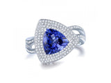 18Kt White Gold 2.50ct Tanzanite Ring with Diamonds