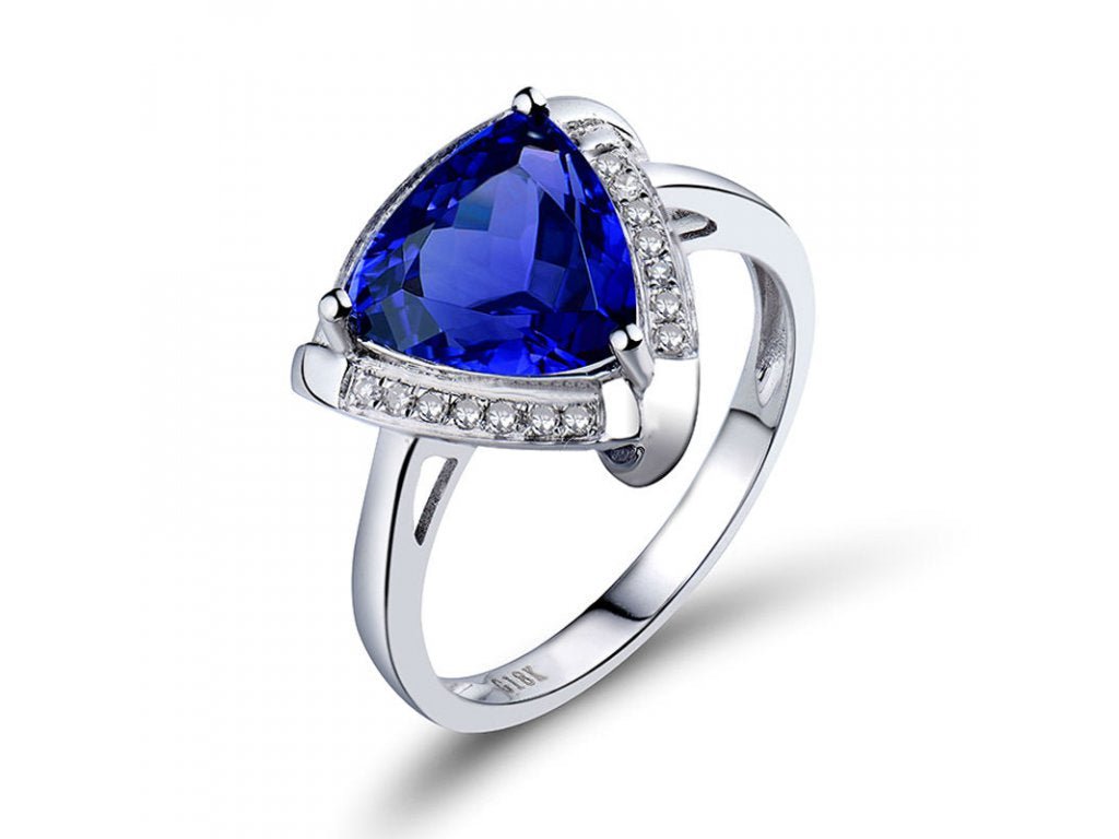 18Kt White Gold 2.75ct Tanzanite Ring with Diamonds