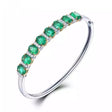 18Kt White Gold 5.86 ct Emerald Bracelet with Diamonds