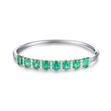 18Kt White Gold 5.86 ct Emerald Bracelet with Diamonds