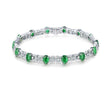18Kt White Gold 7.61 ct Emerald Bracelet with Diamonds (Unisex)