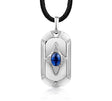 18Kt White Gold Blue Sapphire 1.00 ct Pendant for men