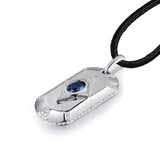 18Kt White Gold Blue Sapphire 1.00 ct Pendant for men