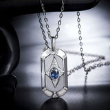 18Kt White Gold Blue Sapphire 1.00 ct Pendant for men