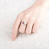 18Kt White Gold Diamond 0.46 ct Ruby Ring