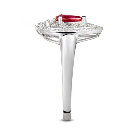 18Kt White Gold Diamond 0.46 ct Ruby Ring