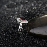 18Kt White Gold Diamond 0.46 ct Ruby Ring