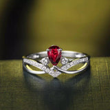 18Kt White Gold Diamond 0.49 ct Ruby Ring