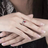 18Kt White Gold Diamond 0.49 ct Ruby Ring