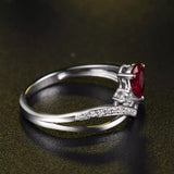 18Kt White Gold Diamond 0.49 ct Ruby Ring