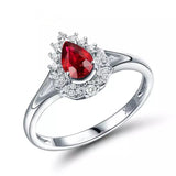 18Kt White Gold Diamond 0.52 ct Ruby Ring