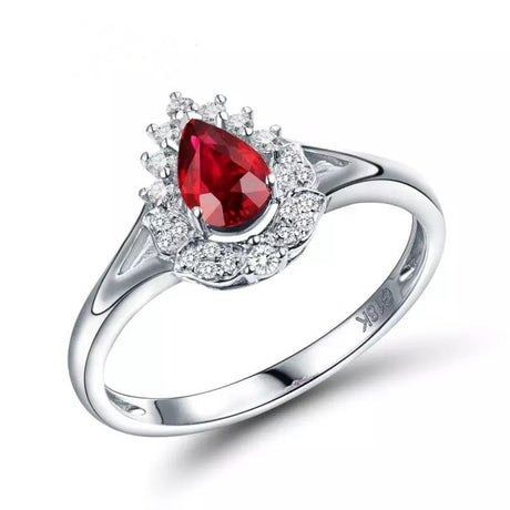 18Kt White Gold Diamond 0.52 ct Ruby Ring