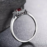 18Kt White Gold Diamond 0.52 ct Ruby Ring