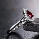 18Kt White Gold Diamond 0.52 ct Ruby Ring
