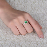 18Kt White Gold Diamond 0.65ct Emerald Ring