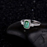 18Kt White Gold Diamond 0.65ct Emerald Ring