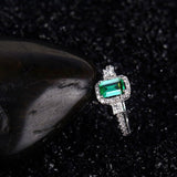 18Kt White Gold Diamond 0.65ct Emerald Ring