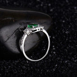 18Kt White Gold Diamond 0.65ct Emerald Ring