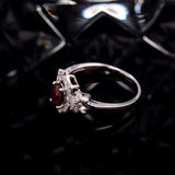 18Kt White Gold Diamond 0.80 ct Ruby Ring