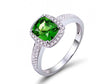 18Kt White Gold Diamond & 1.02ct Tsavorite Ring