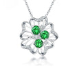 18Kt White Gold Diamond 1.235 ct Tsavorite Pendant