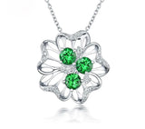 18Kt White Gold Diamond 1.235 ct Tsavorite Pendant