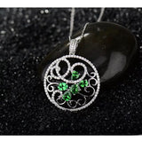 18Kt White Gold Diamond 1.67 ct Tsavorite Pendant