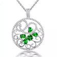 18Kt White Gold Diamond 1.67 ct Tsavorite Pendant