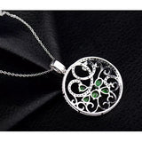 18Kt White Gold Diamond 1.67 ct Tsavorite Pendant
