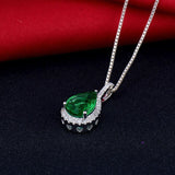 18kt White Gold Diamond 2.02 ct Emerald Pendant