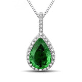 18kt White Gold Diamond 2.02 ct Emerald Pendant