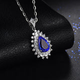 18Kt White Gold Diamond 4.14 ct Tanzanite Pendant