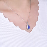 18Kt White Gold Diamond 4.14 ct Tanzanite Pendant