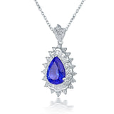 18Kt White Gold Diamond 4.14 ct Tanzanite Pendant