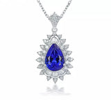 18Kt White Gold Diamond 4.14 ct Tanzanite Pendant