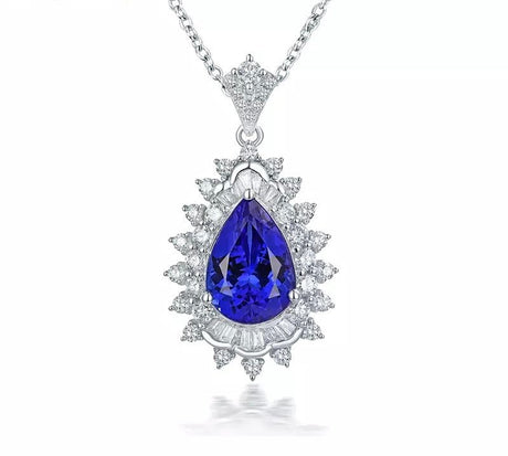 18Kt White Gold Diamond 4.14 ct Tanzanite Pendant