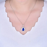 18Kt White Gold Diamond 4.26 ct Tanzanite Pendant