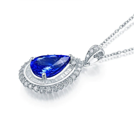 18Kt White Gold Diamond 4.26 ct Tanzanite Pendant