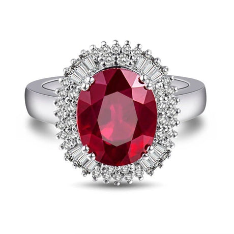 18Kt White Gold Diamond 4.75 ct Ruby Ring