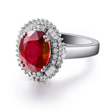 18Kt White Gold Diamond 4.75 ct Ruby Ring