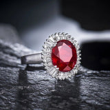 18Kt White Gold Diamond 4.75 ct Ruby Ring