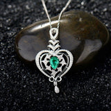 18Kt White Gold Diamonds 0.78 ct Emerald Pendants