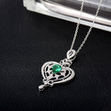 18Kt White Gold Diamonds 0.78 ct Emerald Pendants