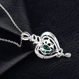 18Kt White Gold Diamonds 0.78 ct Emerald Pendants