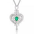 18Kt White Gold Diamonds 0.78 ct Emerald Pendants