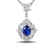 18Kt White Gold Diamonds 1.09 ct Sapphire Pendant