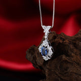 18Kt White Gold Diamonds 1.09 ct Sapphire Pendant